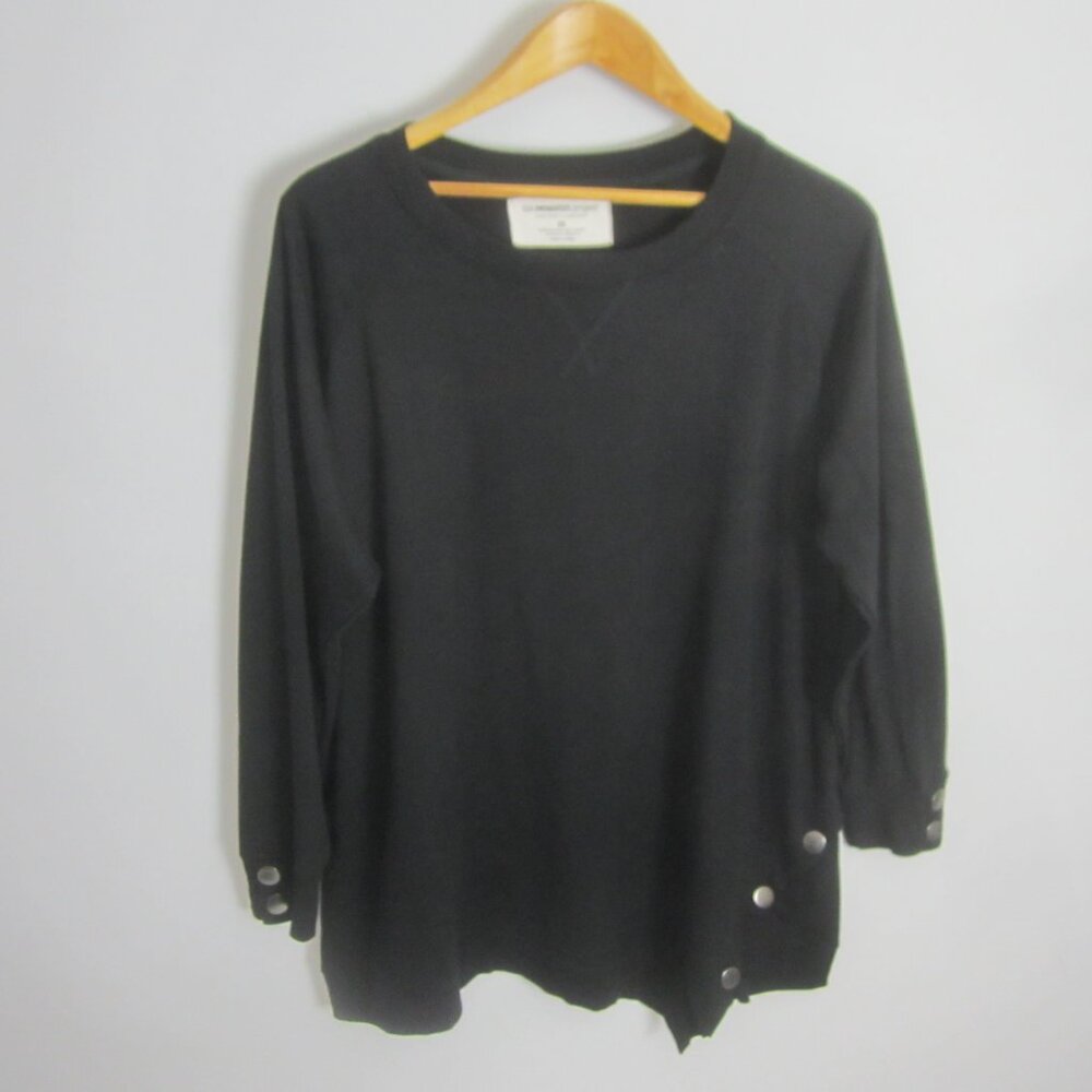 The Sweatshirt Project Womens Plus 2X Black LS Knit Pullover Top Shirt